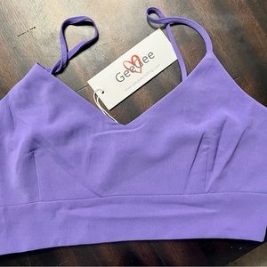 Cropped Purple Spaghetti Straps Size Large By GEE GEE